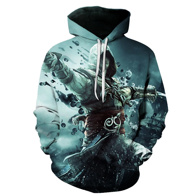 Новинка распродажа Assassins Creed уличная одежда 3D принт толстовки Мужская игровая