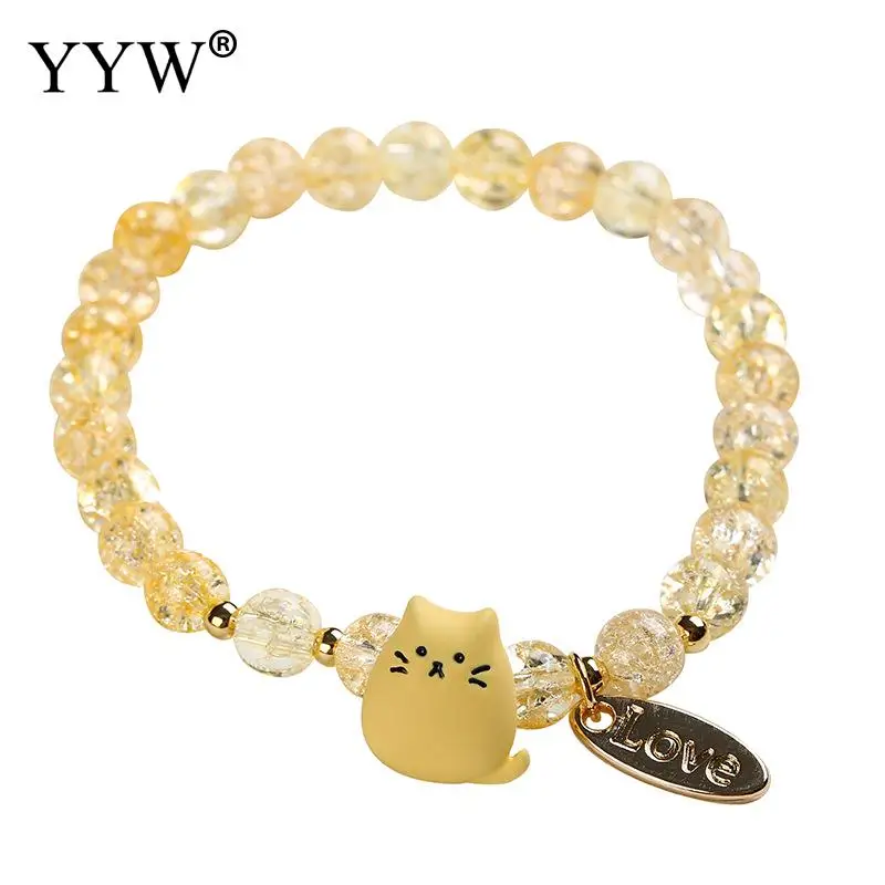 

Cat Pendant Crystal Bracelet Fashion All-Match Crystal Bracelet For Female Daily Wear Or Matching Clothes Length Approx 200mm