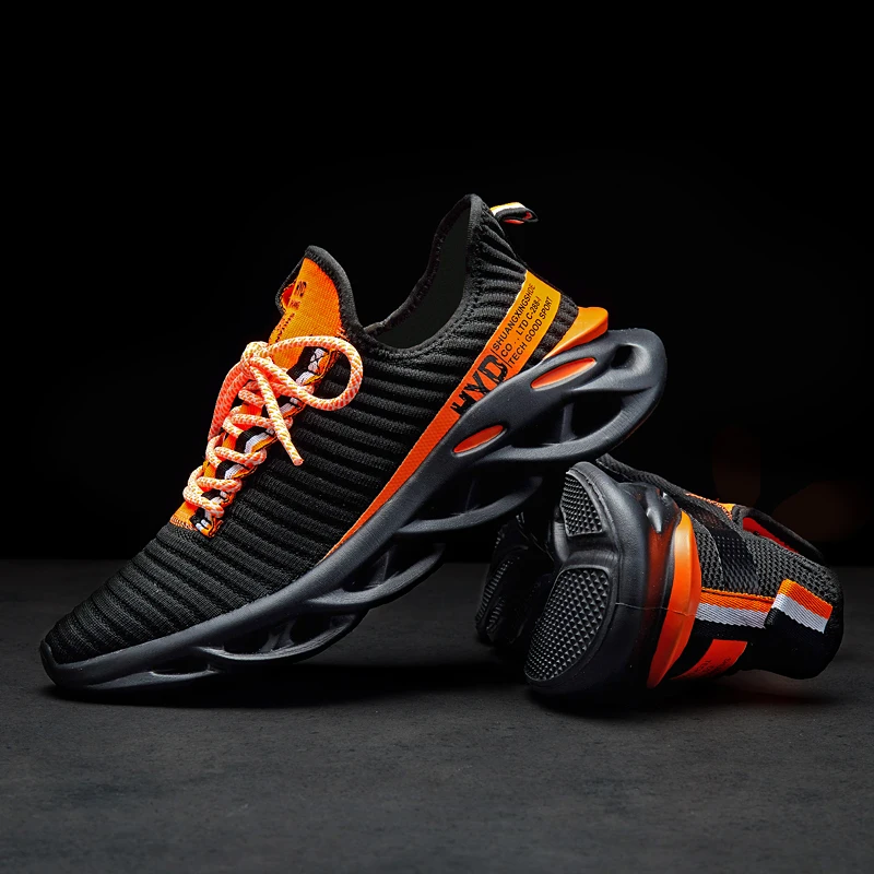 Men Sneakers Casual Man Shoes Super Light Blade Shockproof Lace Up Breathable Hollow Sole Zapatos Hombre | Обувь