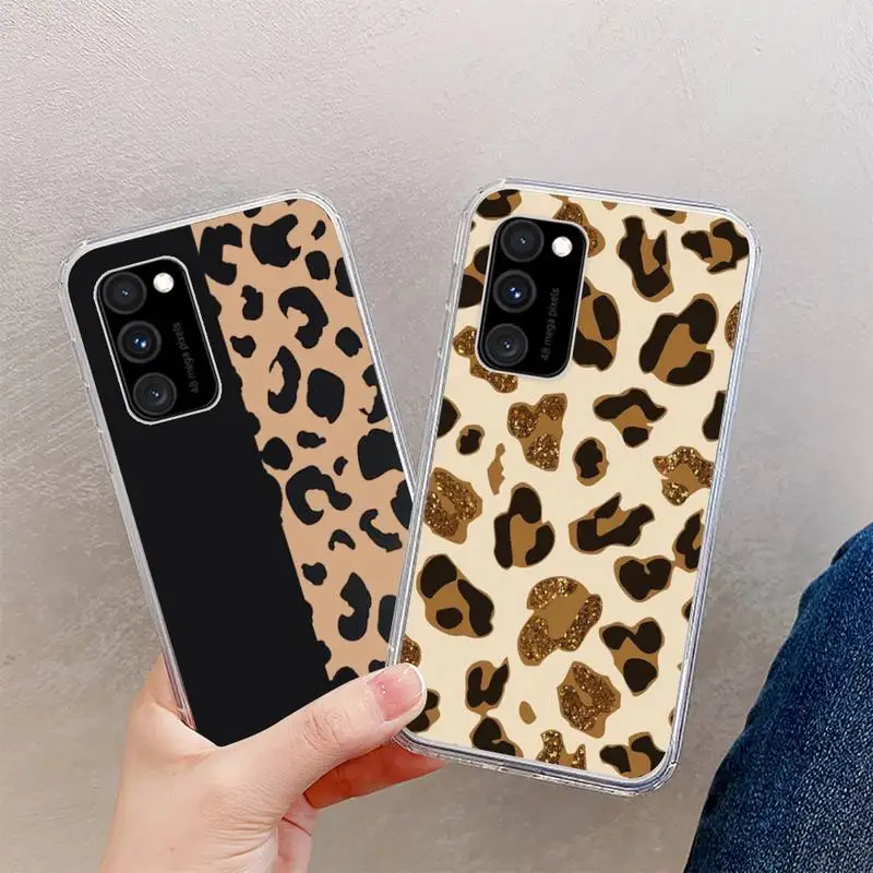 

Leopard Print Phone Case Clear For Samsung A 51 50 71 70 S 21 Huawei P 40 30 honor 20 10 i OnePlus 9 8 7 t x Pro Lite Plus