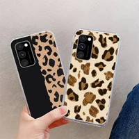 leopard print phone case clear for samsung a 51 50 71 70 s 21 huawei p 40 30 honor 20 10 i oneplus 9 8 7 t x pro lite plus