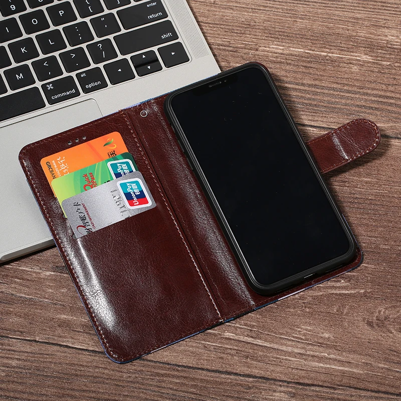 Камуфляжный кожаный чехол книжка армейского зеленого цвета для телефона Xiaomi Mi A2