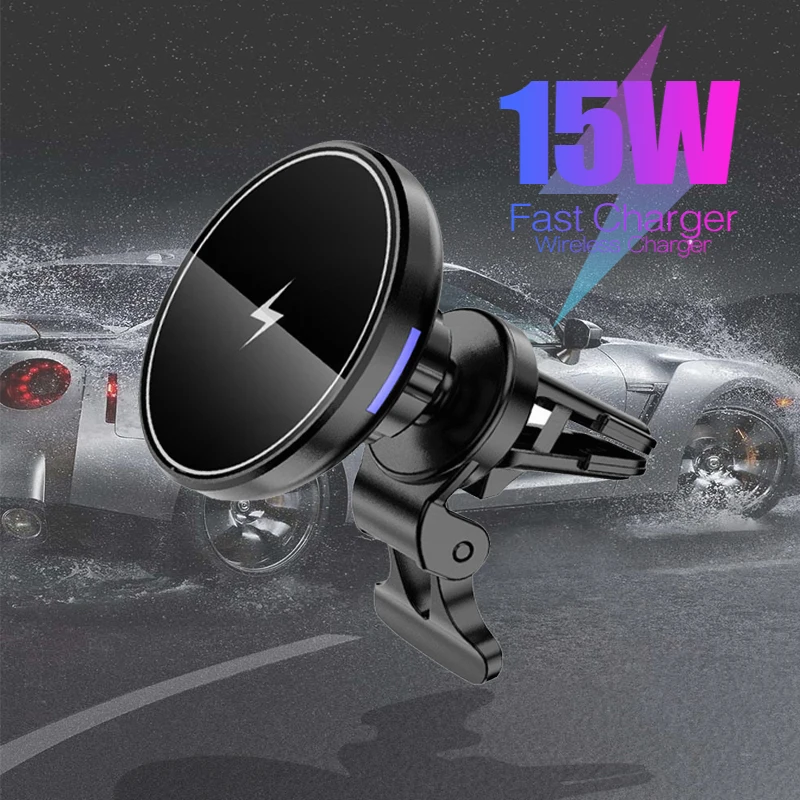 

15W QI Car Wireless Charger Holder Magnetic Air Outlet Smart Phone Fast Charging Stand For iPhone 11 12 Pro Max 12 Mini XR XS X