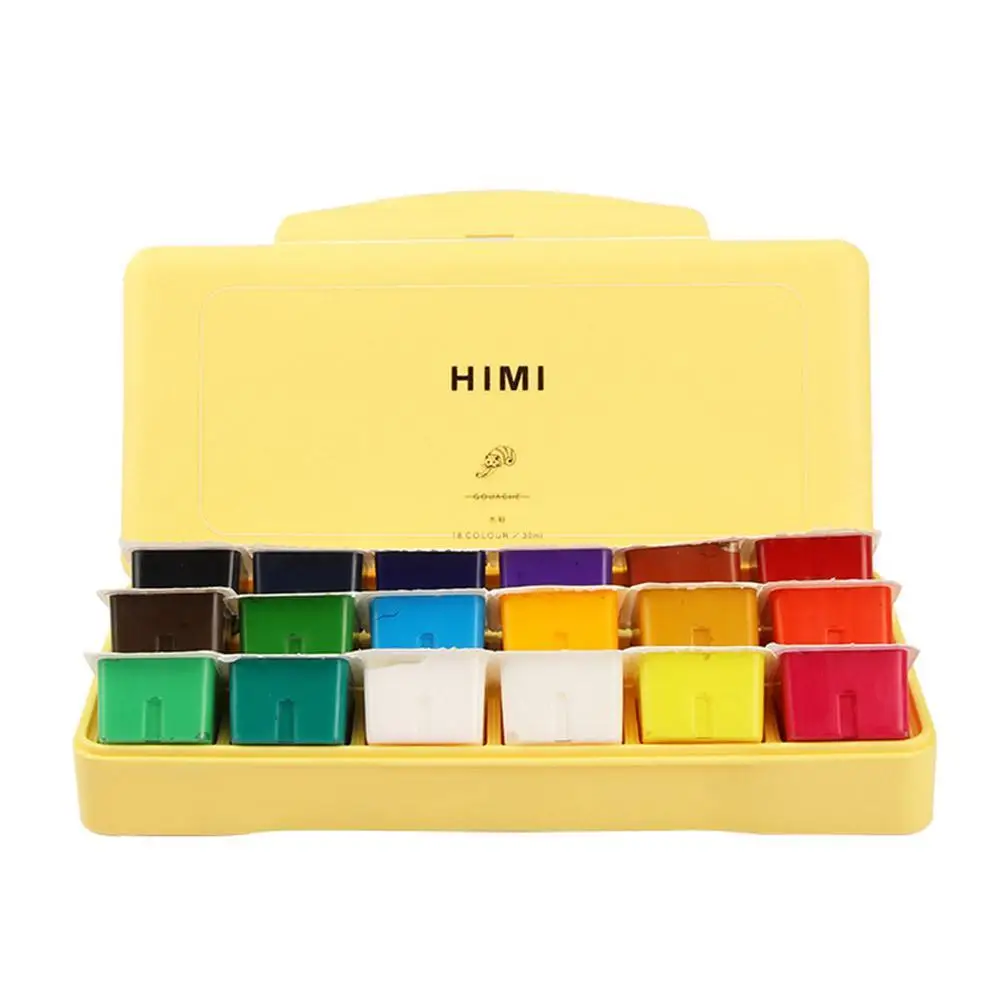 

18 Colors Portable Art Jelly Gouache Paint Set 30ml Case With Palette Gouache Watercolor Painting For Artists Students Non-Toxic