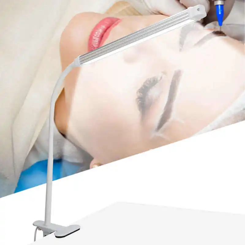 

Microblading Portable LED Clip-On Desk Lamp Adjustable USB Plug-In Nail Art Beauty Tattoo Lamp Silver Permanent Makeup