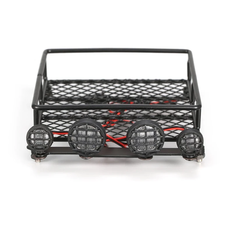Металлический багажник на крышу багаж с светодиодный планкой прожектора для 1/10