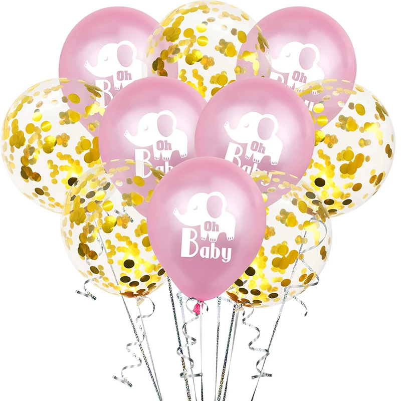 10pce 12-дюймовый мультяшный слон OH BABY латексные конфетти воздушные шары для детской