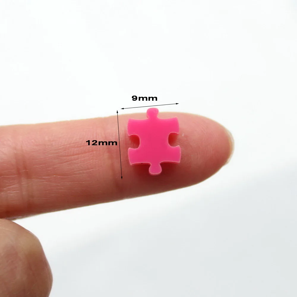 Акриловые серьги-пазлы 12 мм (без гвоздиков) аксессуары оптом разные цвета