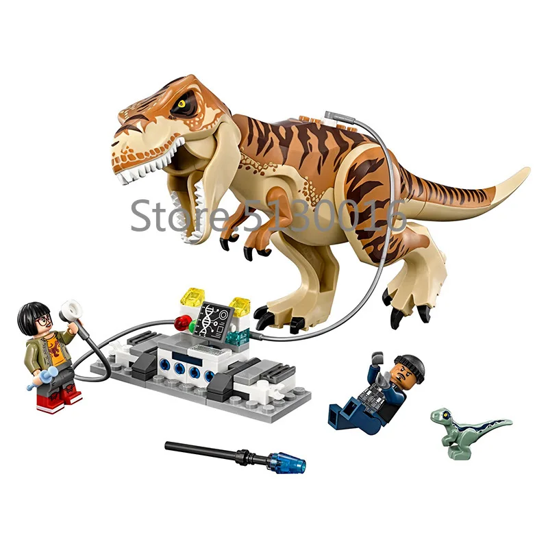T. Rex транспорт 10927 Юрский Мир серии 609 шт. Парк Юрского периода строительные блоки модель Детские Классические игрушки 75933