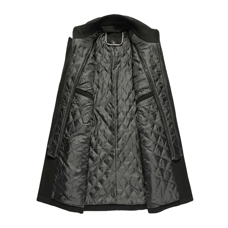 Мужское шерстяное пальто FGKKS длинное однотонное в деловом стиле Повседневная