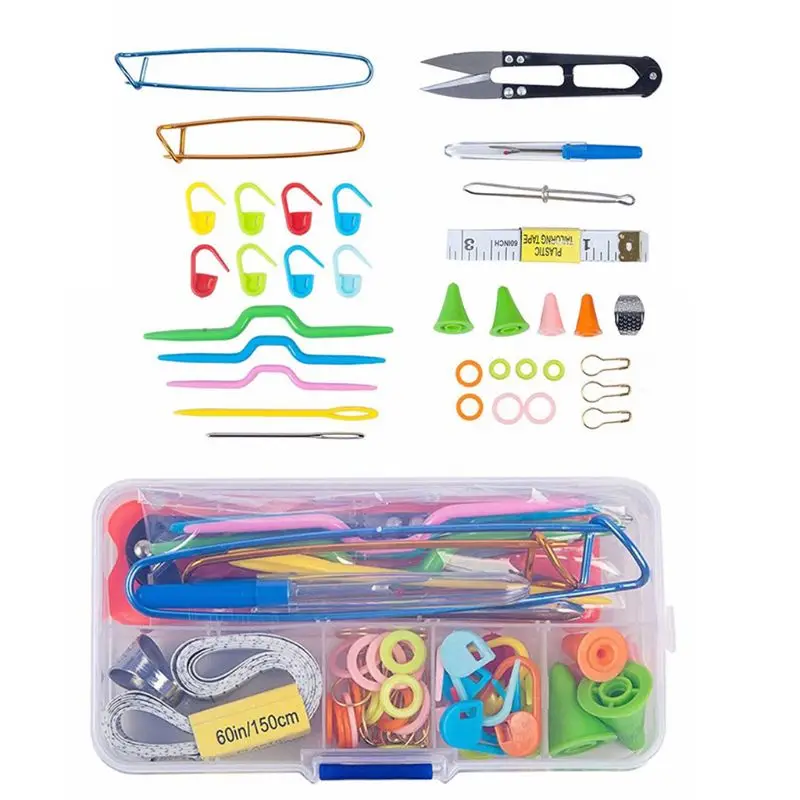 DIY ремесло вязальные иглы Набор инструментов крючком Крючки зажим стежка маркеры