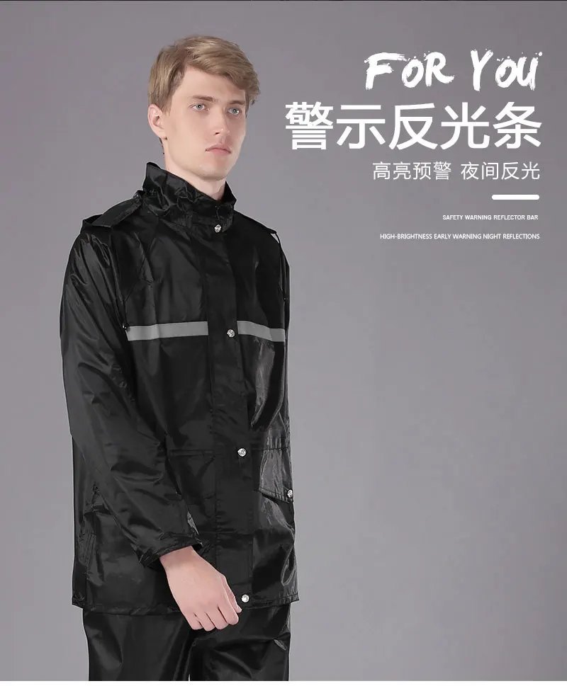 

Hiking Travel Outdoors Scooter Raincoat Pants Electric Motorcycle Poncho Men Rain Coat Jacket Chubasqueros Rain Gear BW50YY