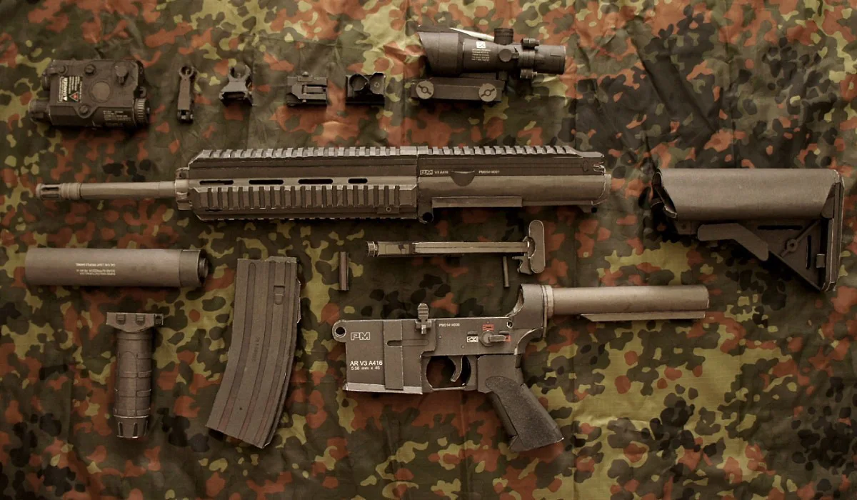 Pistola de asalto M416, Rifle de francotirador, 95CM, 1:1, tarjeta de papel 3D, juegos de construcción, juguetes educativos, modelo militar