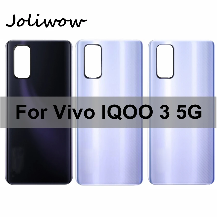Cubierta de bater&iacute;a para Vivo IQOO 3 5G, 6,44 ", funda carcasa trasera de vidrio, piezas de reparaci&oacute;n para vivo iqoo3 IQOO 3, carcasa trasera para bater&iacute;a-0