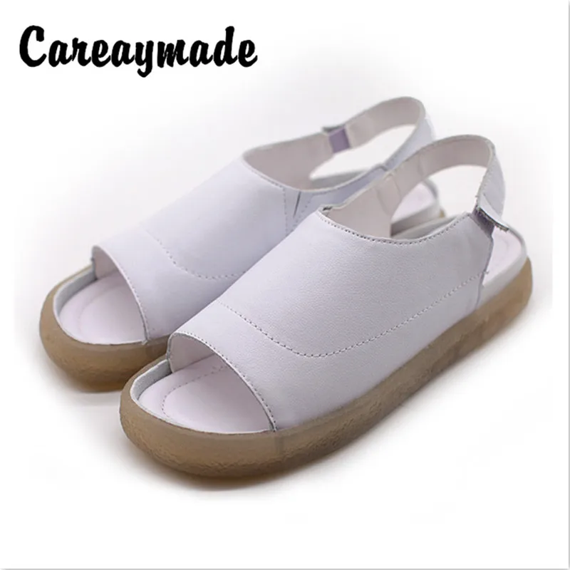 Careaymade Новый из воловьей кожи на плоской подошве высоком каблуке дырявый с