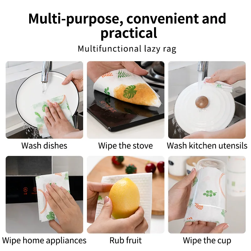 

50 Pieces Per Roll Rag Kitchen Wiping Rags Cleaning Cloth Home Washing Dish Kitchen Cleaning Towel Dishcloth