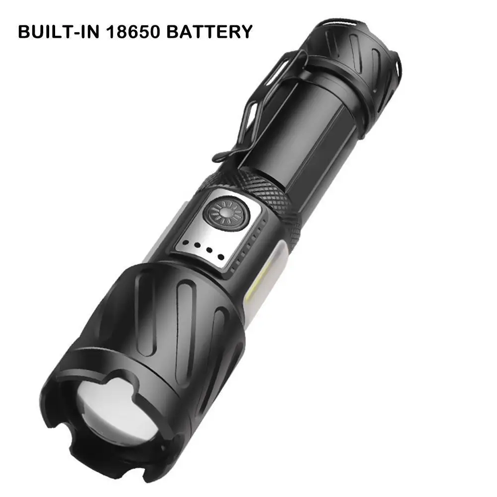 

New Xhp160+cob Red and White Light Strong Light Flashlight Type-c Rechargeable Zoom Xhp99 Warm Light Flashlight Climbing Tools