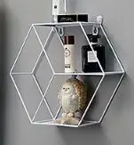 same as photo 1 шт. Шестигранная декоративная висящая настенная полка кованая железная стойка для хранения гостиной спальни DIY настенный держатель украшения цветочный горшок QA 149 - Цвет: same as photo