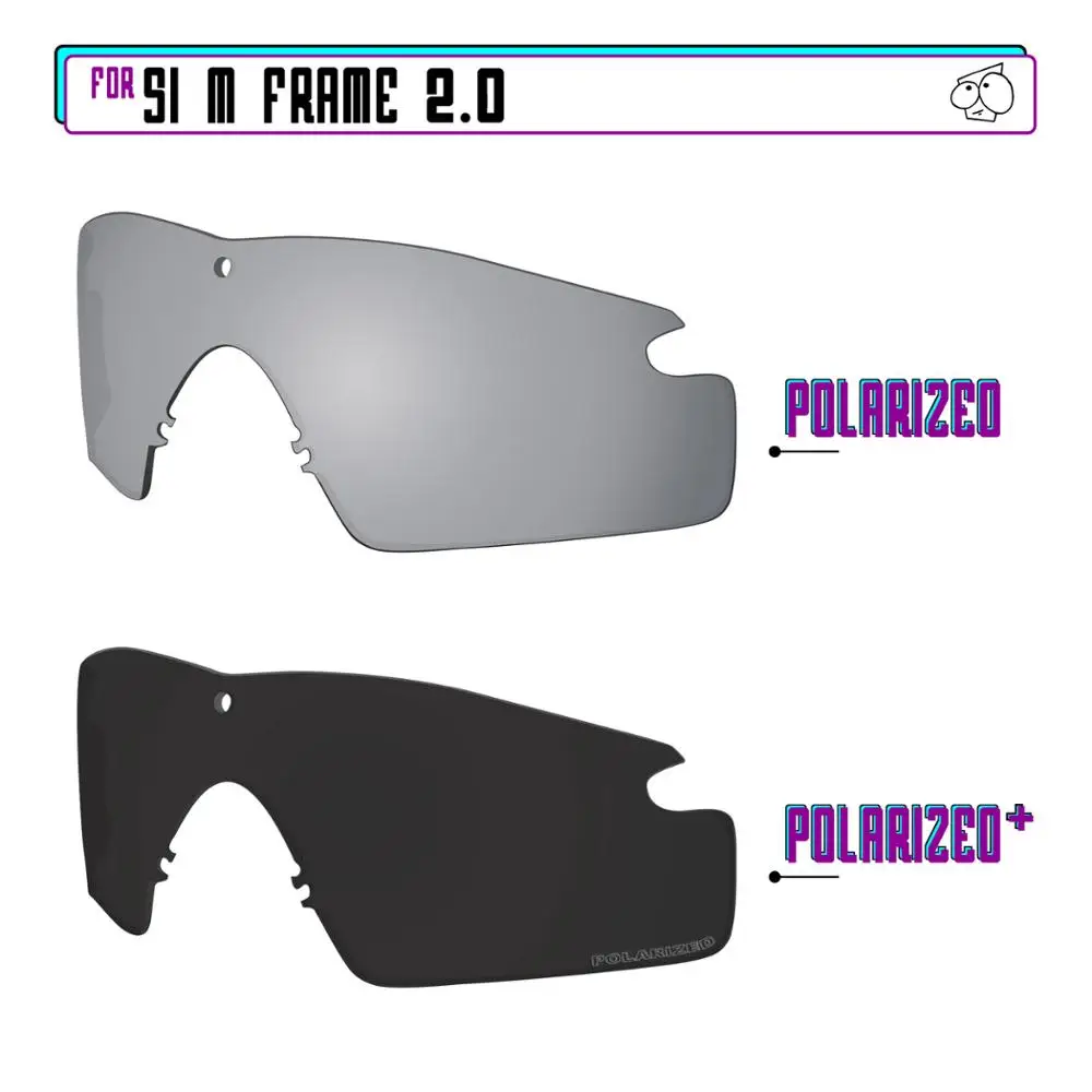 EZReplace Polarized Replacement Lenses for - Oakley Si M Frame 2.0 Sunglasses - BlackP Plus-Silver P