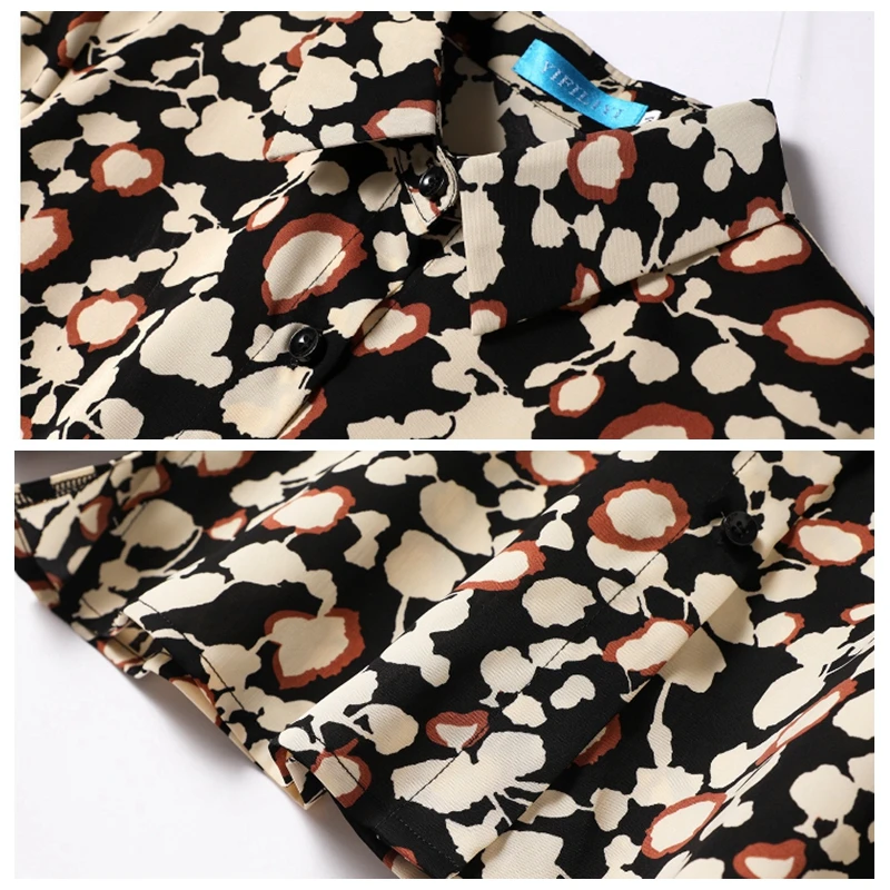 

High quality chiffon shirts women blouse elegant spring autumn long-sleeved basic flower shirts elegant office ladies work shirt