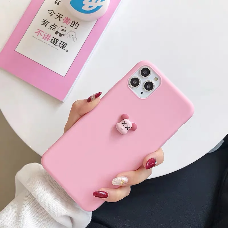 Милый мягкий силиконовый чехол с объемным мультяшным медведем для Samsung Galaxy A5 A6 A7 A8