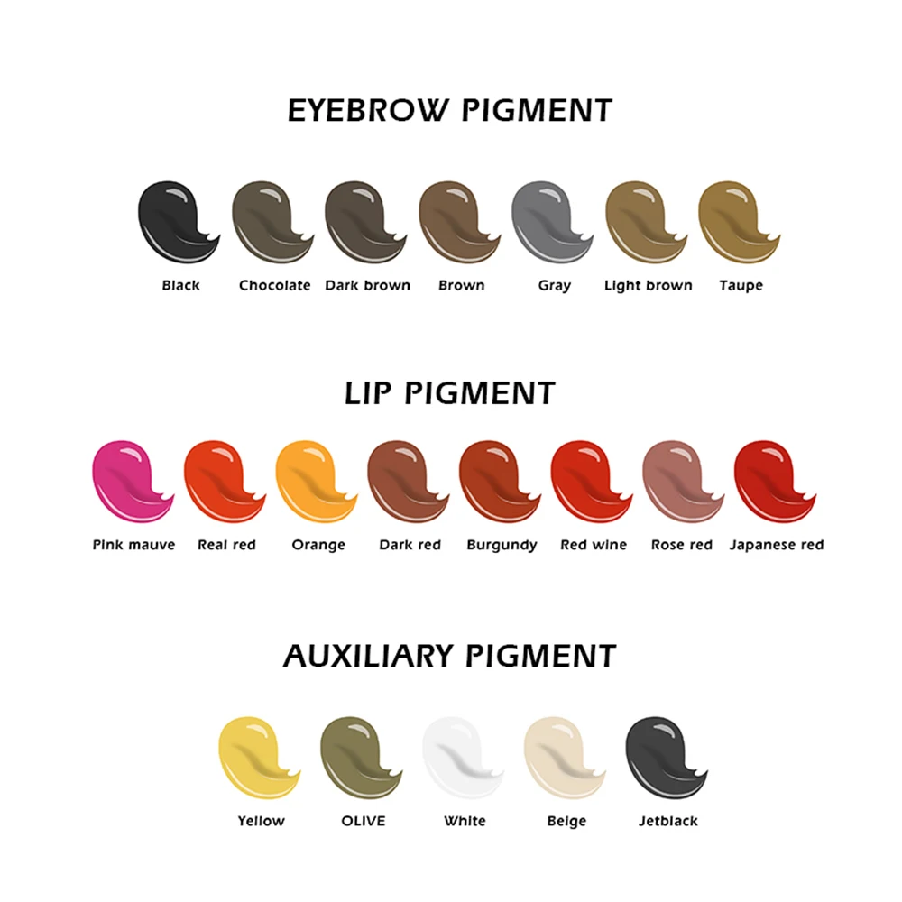 AIMOOSI 15ml Tattoo Microblading Ink Pigment Paint For Semi Permanent Makeup Body Eyebrows Eyeliner Lip Gloss Tint Airbrush | Красота и
