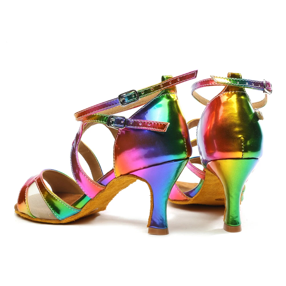 Dancing  Shoes For Women Ballroom Latin Dance-Shoes Girls Ladies Modern Tango Dancing Shoes Heels MULTI Salsa Sandals