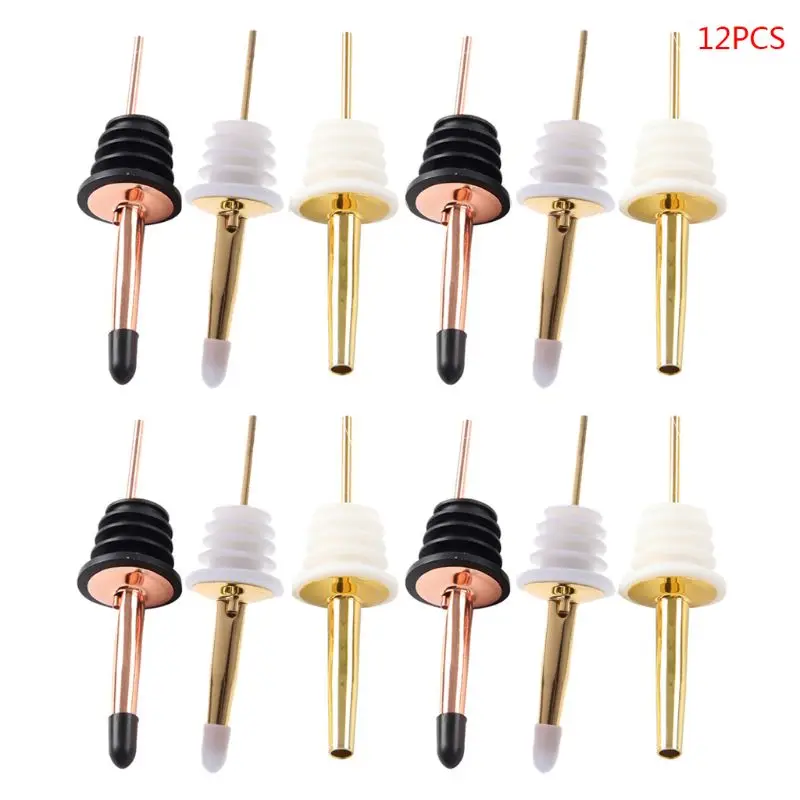

12pcs Stainless Steel Liquor Pourer Flow Red Wine Bottle Pour Flow Spout Stopper Dust
