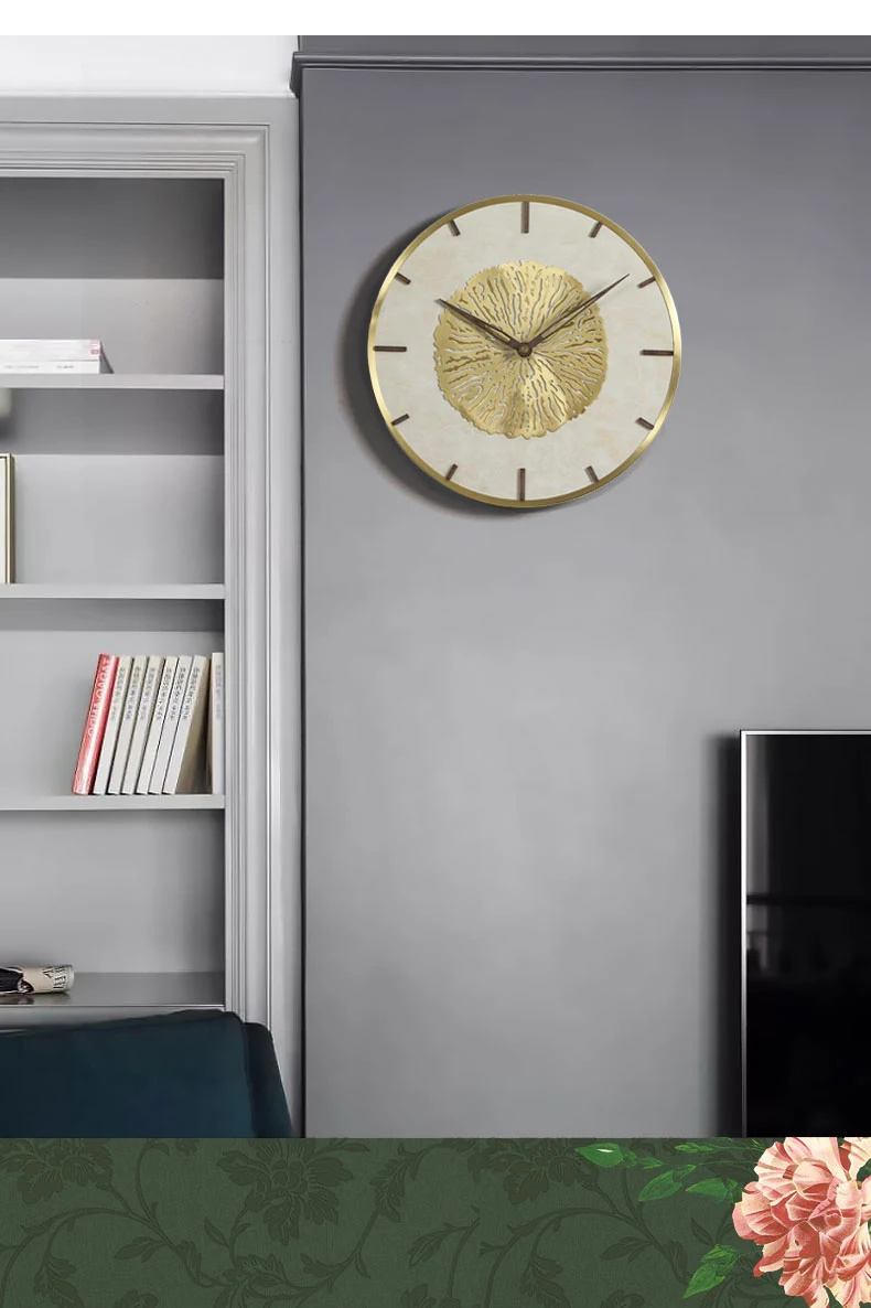 Nordic Luxury Marble Wall Clock Modern Design Atmospheric Style Living Room Decoration Hanging Watch Wall Clocks Home Decor