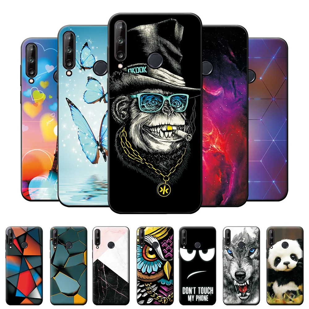 Чехол для Huawei Y6P черные силиконовые чехлы телефонов защитный чехол бампер 6 3