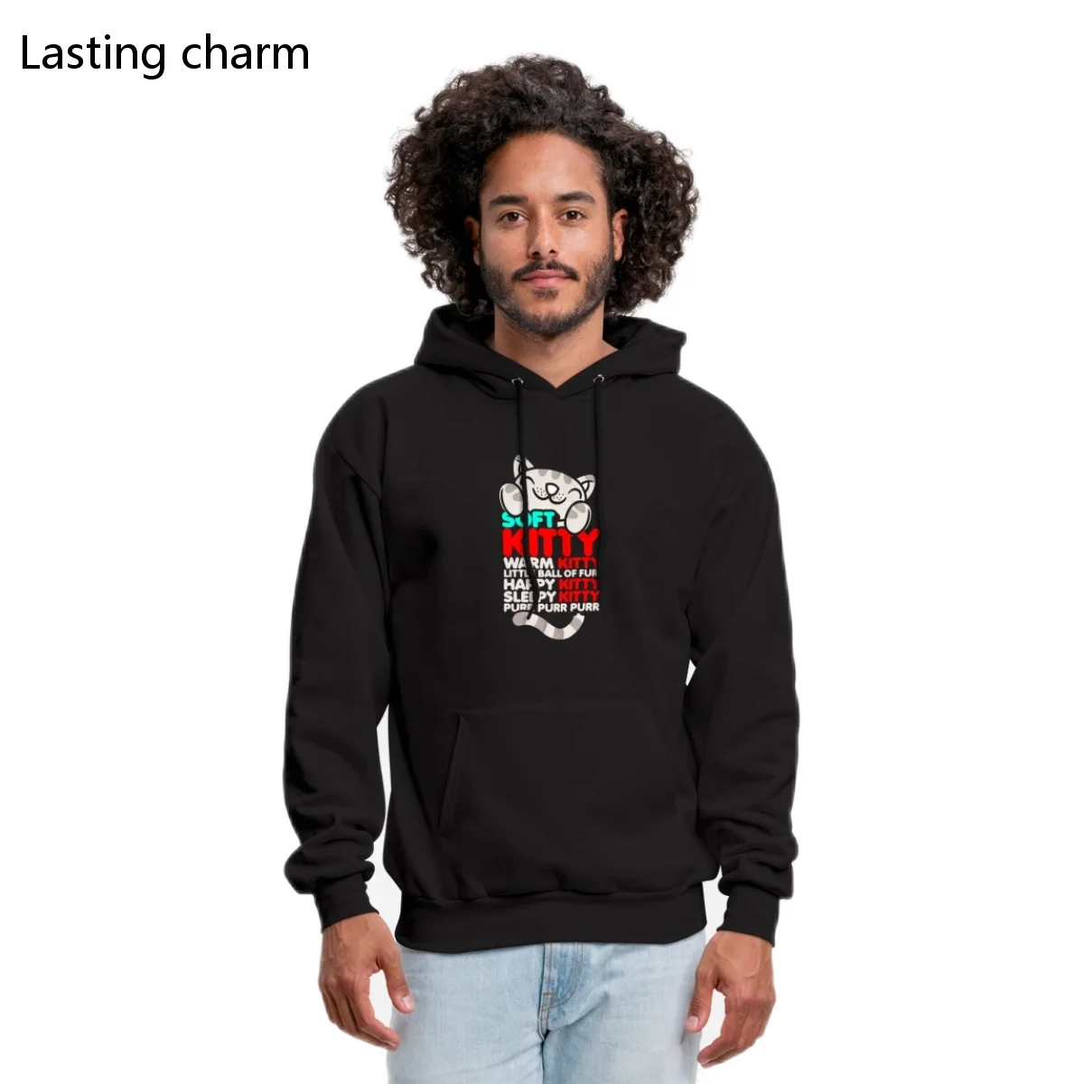 

Lasting charm soft kitty warm kitty men's hoodie Fleece Casual Pullover Tops Pocket Hoodies
