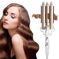 professional curling iron ceramic triple barrel hair styler hair waver styling tools 110 220v hair curler electric curling