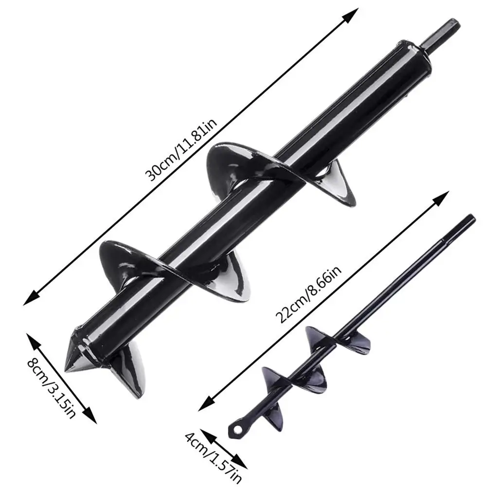 

4cmx22cm Garden Auger Drill Bit Replacement Electric Cordless Gardening Farm Planting Spiral Digger Tool With Gloves