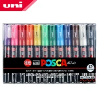 12 colors set mitsubishi uni posca pc 1m paint marker extra fine bullet tip 0 7mm art marker pens office school