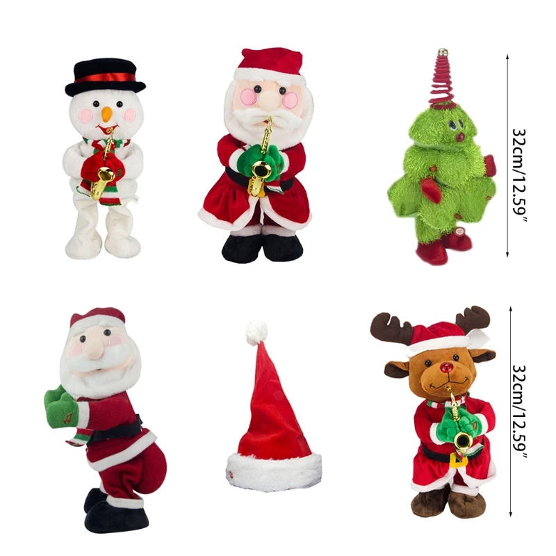 

T5EC Singing Dancing Christmas Tree Toy Twerking Santa Claus Toy Electric Xmas Gift