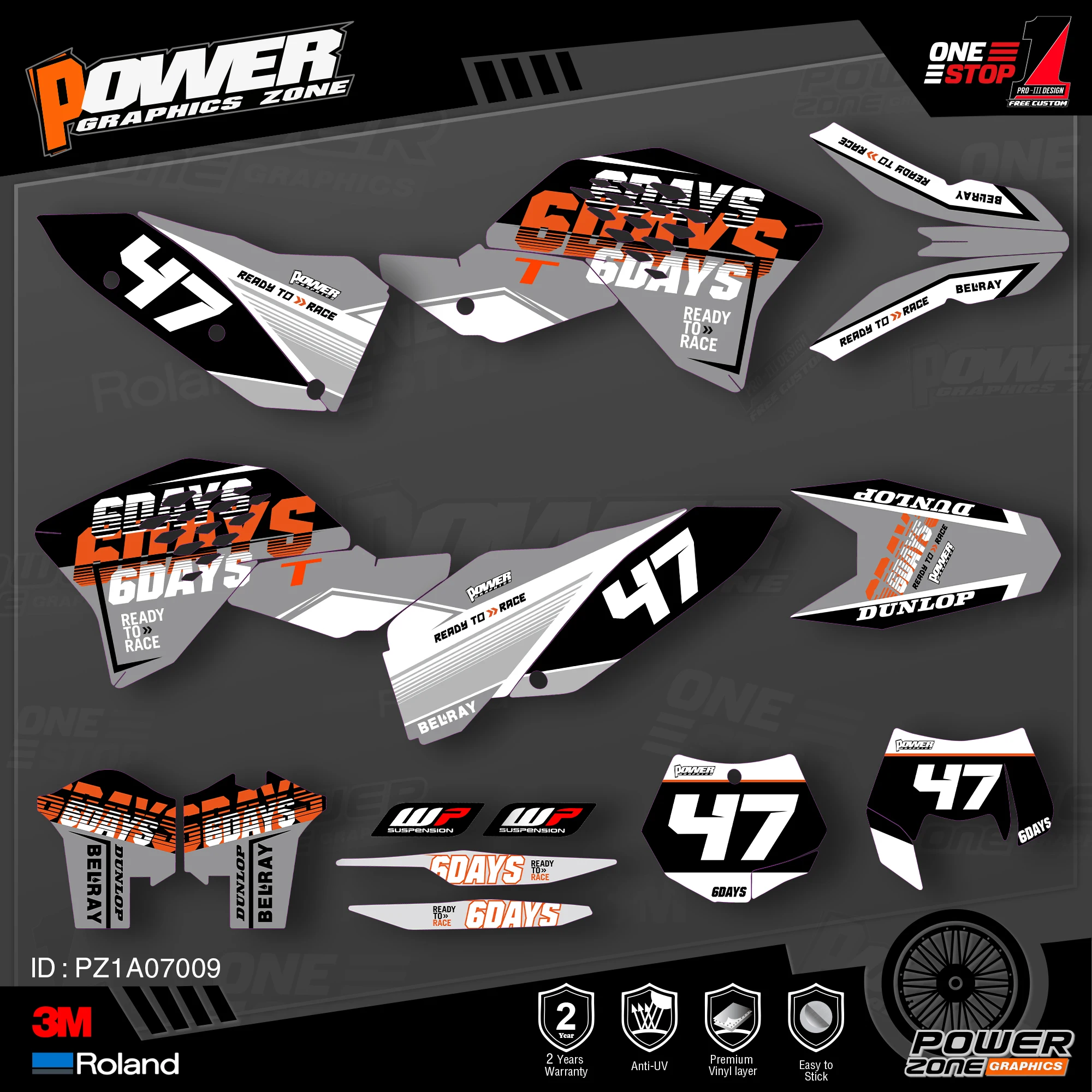 Персонализированные графические фоны PowerZone Team наклейки 3M Набор наклеек для KTM SX SXF