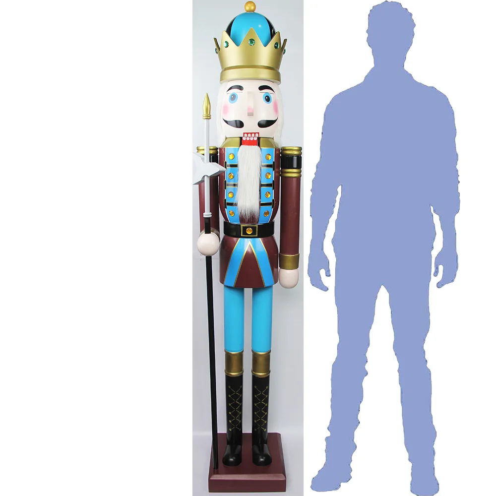 CDL 6feet/180cm/6ft/6foot Life size large/Giant Brown Christmas Wooden Nutcracker King & Soldier Ornament Doll Gift K42