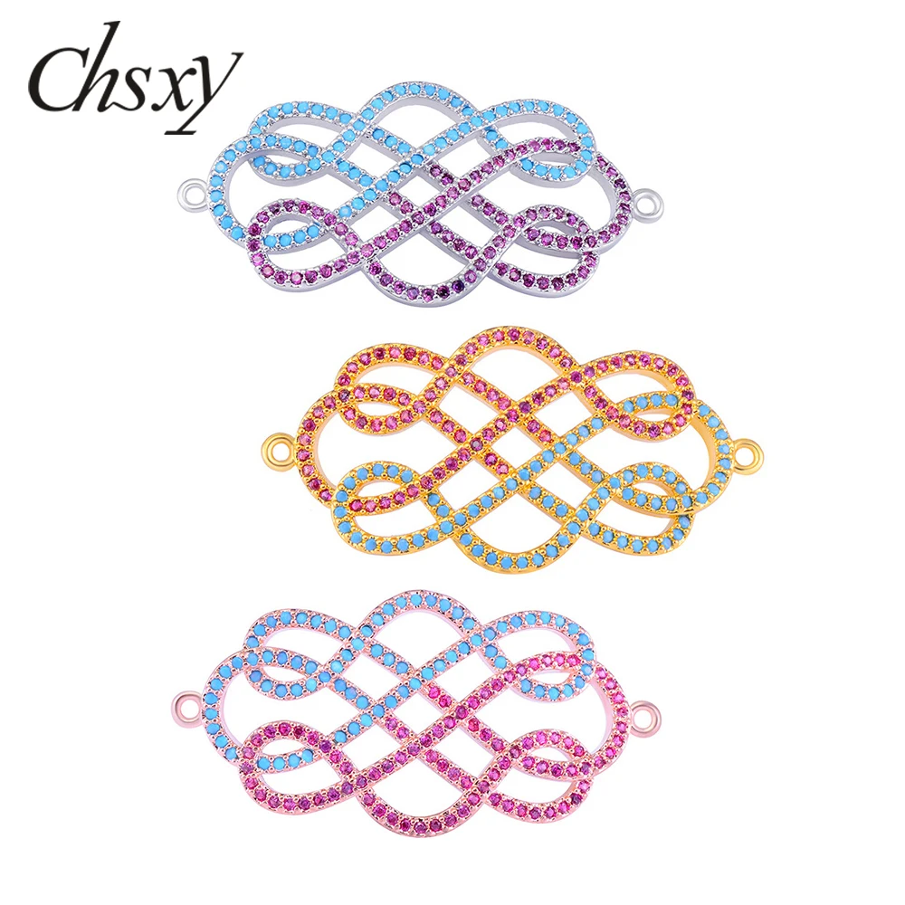 CHSXY роскошный цветной кубический цирконий соединительный элемент для браслета
