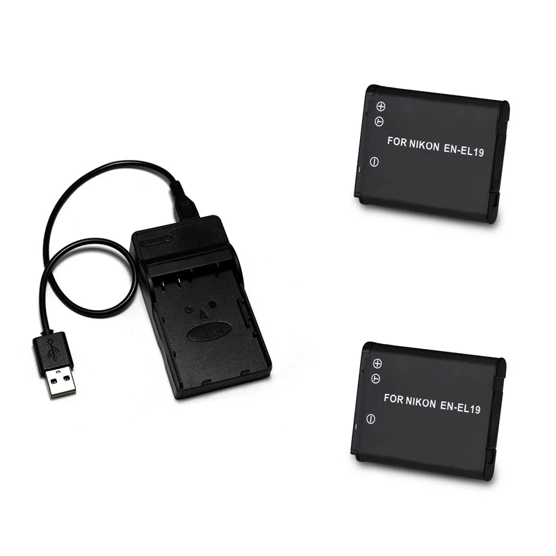 EN EL19 ENEL19 аккумулятор + зарядное устройство USB для Nikon Coolpix S32 S33 S100 S2500 S2750 S3100 S3200 S4200
