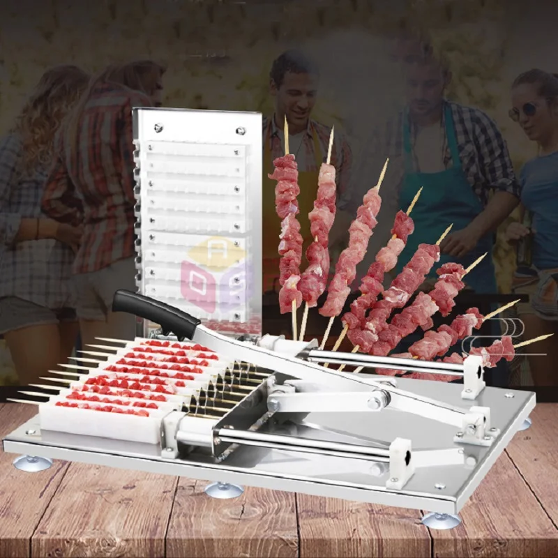 

Manual Satay Skewer Machine BBQ Stainless Steel Mutton Kebab Lamb Skewer Tools Doner Kebab Meat Wear String Machine Bbq Grill