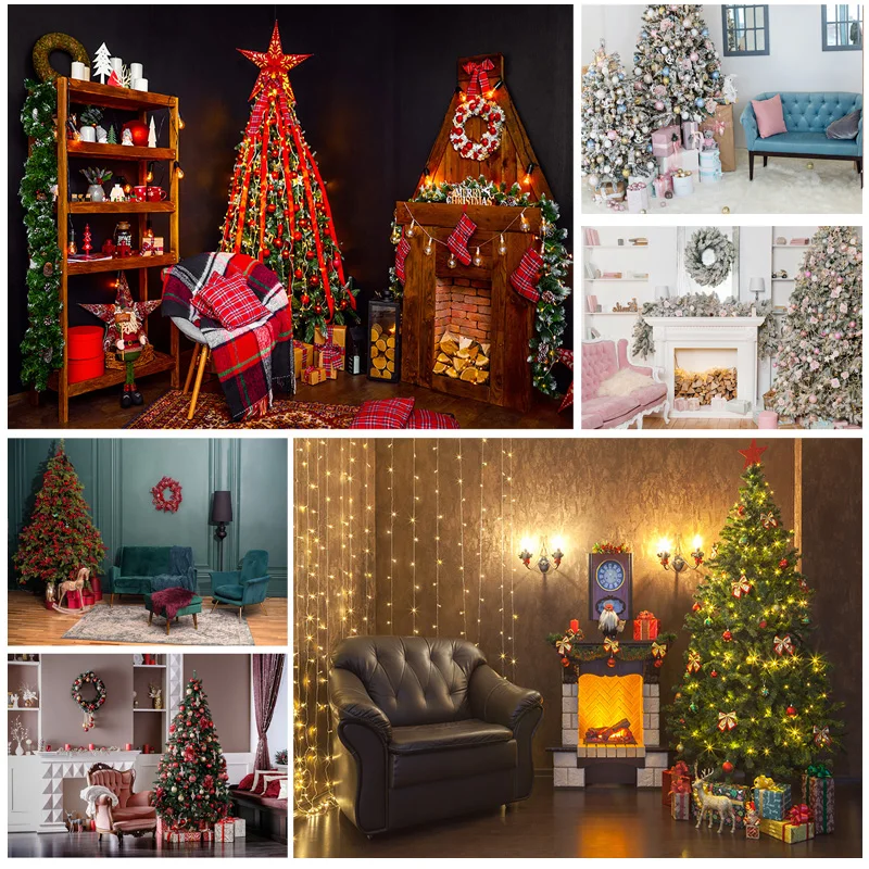 

SHENGYONGBAO Christmas Indoor Theme Photography Background Christmas tree Children Backdrops For Photo Studio Props 21522 DHY-03