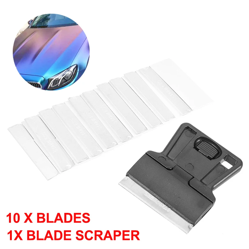 

Мини пластиковый скребок для удаления стекла с 10 лезвиями для ручных инструментов