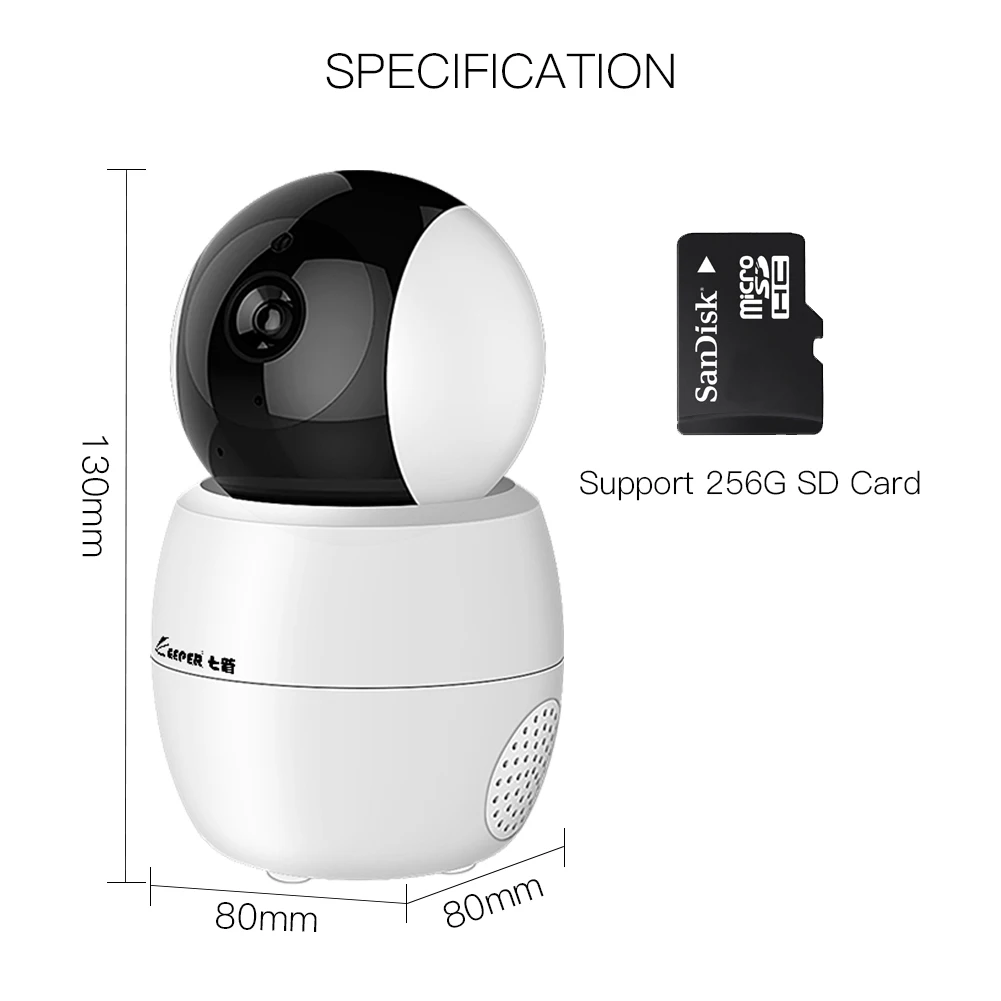 Умная Wi-Fi-камера Tuya вращающаяся сетевая IP-камера HD 1080P с двухсторонним аудио и