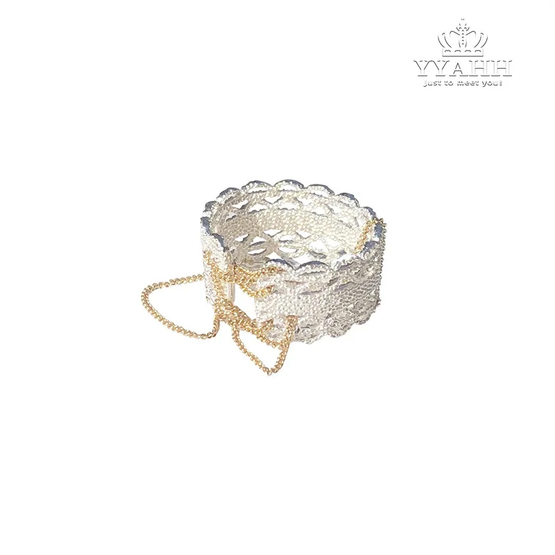 

Carefully Designed Handmade, Hollowed-out Vintage Lace Open Ring Female