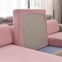 solid color plaid polar fleece sofa seat cushion cover elastic velvet for living room chaise longue waist cushion 1234 seater