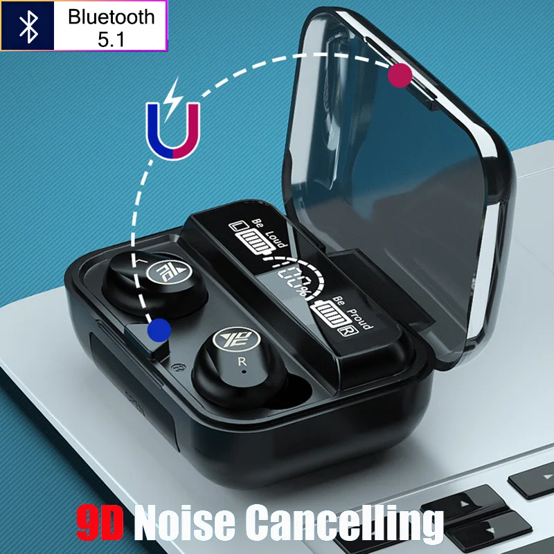 

9D Noise Cancelling Earbuds Wireless Headphones Tws Sports Bluetooth Earphone Stereo Bluetooth Headset Waterproof For All Phones