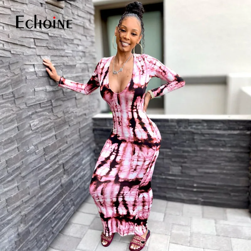 Платье-Макси женское весеннее в полоску с принтом | Женская одежда