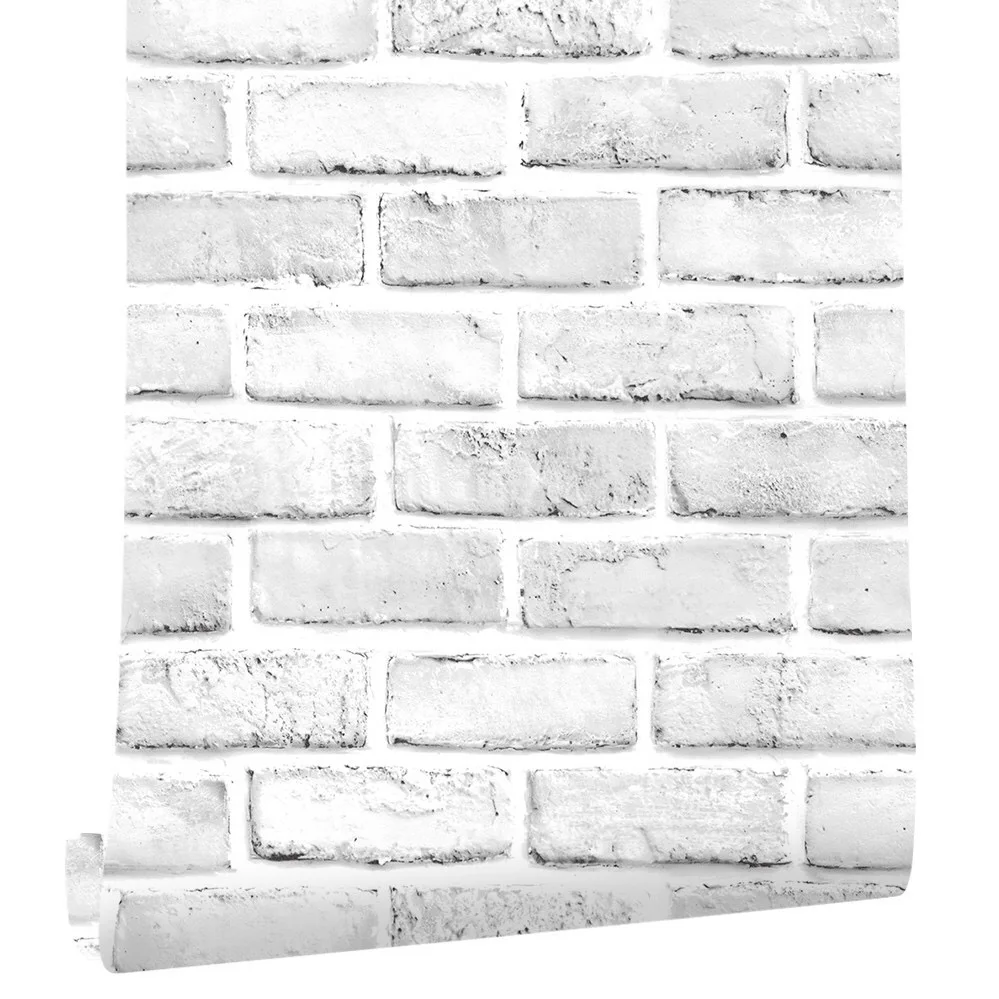 

Белая, серая кирпичная обшивка и наклейка, настенная бумага для спальни, кухни, контактная бумага из искусственного кирпича, самоклеящаяся настенная панель для спальни и спальни