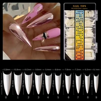 500pcsbox coffin ballerina false nail french nails tips half cover multi shapes artificial nails for nail salons home diy use