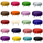 Скатерть на стол, 145 см, круглая сатиновая скатерть, 1 шт., однотонная, для украшения на Рождество, день рождения, Свадебная вечеринка в отеле